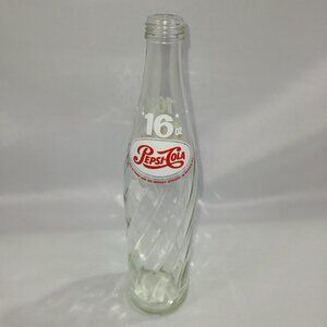 Pepsi-Cola 1974 Vintage 16 oz Clear Glass 11" Soda Pop Bottle